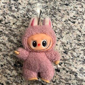 Pink Labubu and Small Pink & White Labubu